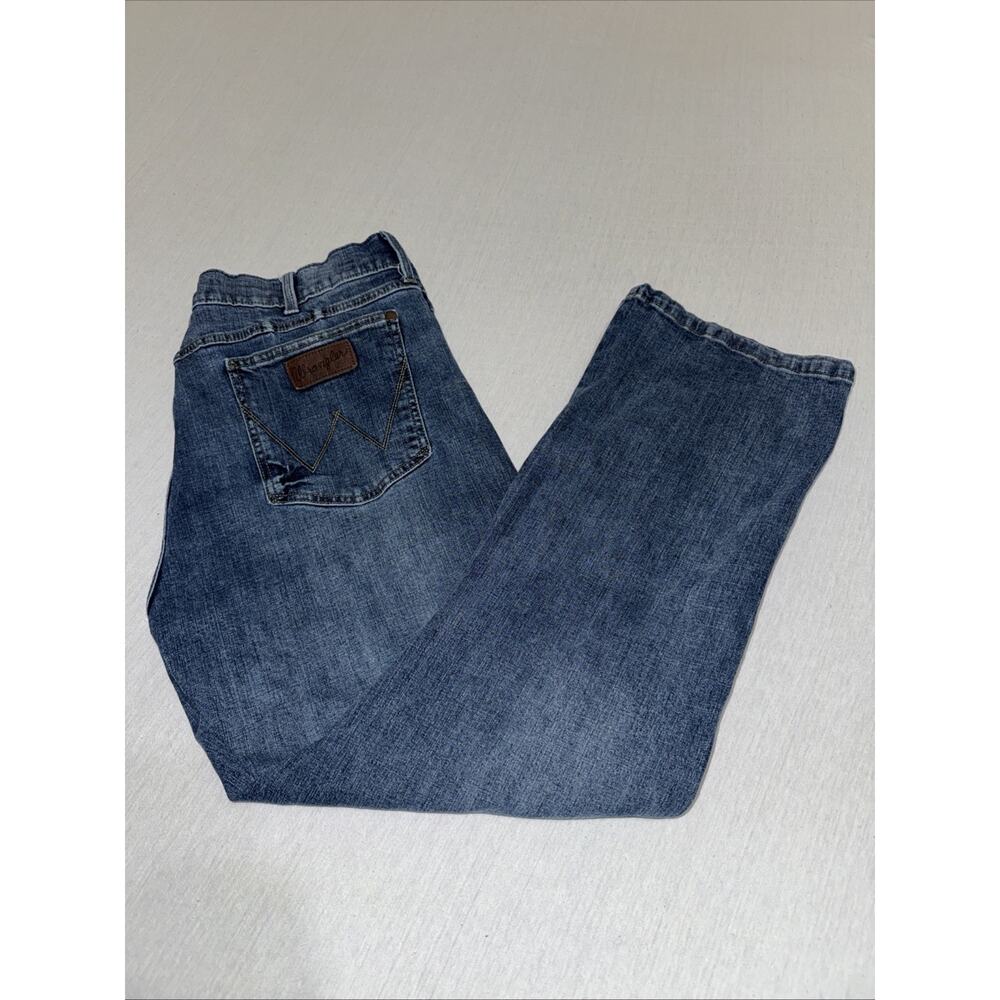 Wrangler Retro Jeans Mens 36x30 Blue Slim Boot Cut Stretch Denim Western Cowboy